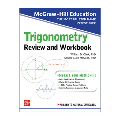 英文原版 Trigonometry Review and Workbook 三角学复习练习册 麦格劳教育 英文版 进口英语原版书籍
