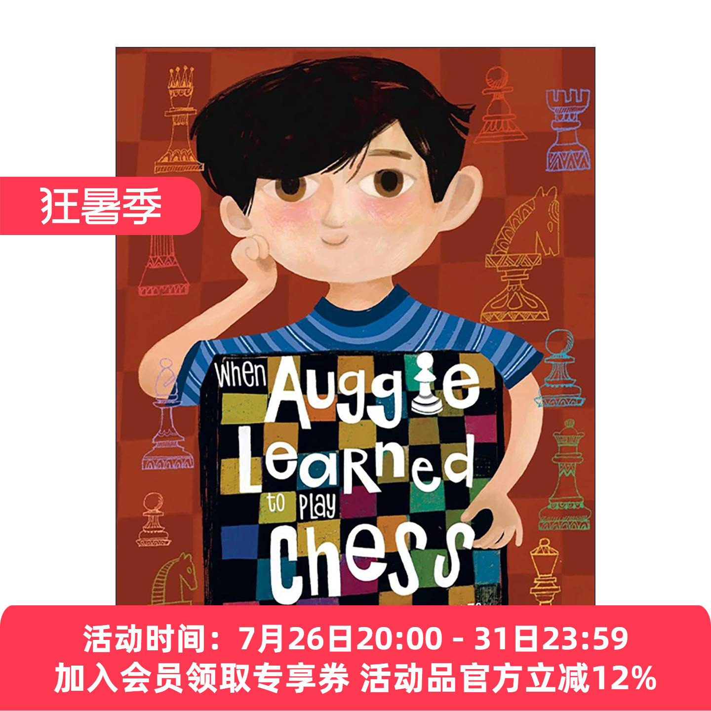 英文原版 When Auggie Learned to Play Chess 当奥吉学会下象棋时 适应新环境 儿童精装绘本 Stephen Costanza插画 英文版