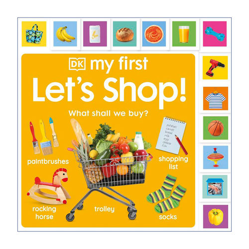 一起去购物  英文原版绘本 My First Let's Shop! What Shall We Buy? 商品启蒙认知单词书 绘本纸板书 英文版 进口英语原版书籍