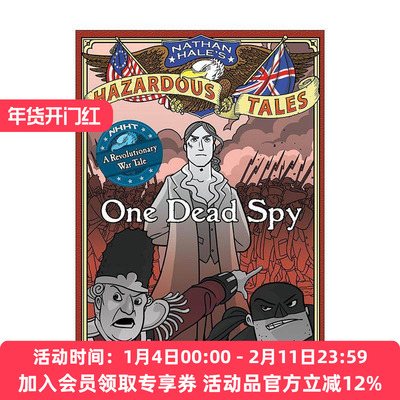 英文原版 One Dead Spy Nathan Hale's Hazardous Tales 01 内森·黑尔危险故事集1 死去的间谍 美国独立战争 历史科普漫画 精装
