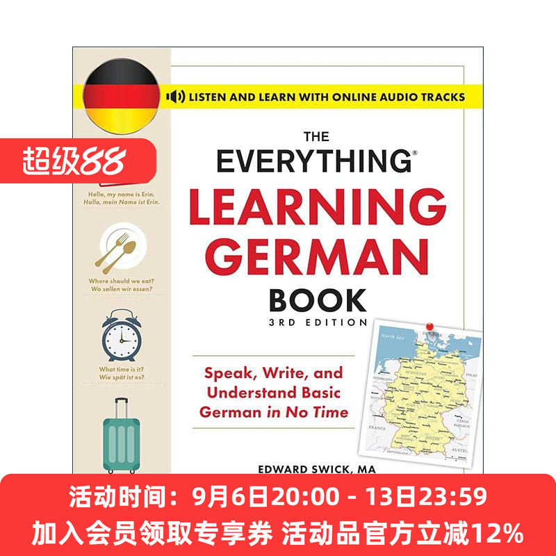 原版 The Everything Learning German Book 百宝箱 德语学习书 第3版 在线音频 进口原版书籍图片