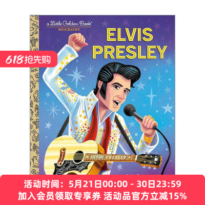 英文原版 Elvis Presley Little Golden Book Biographies 埃尔维斯·普雷斯利传记 猫王 兰登书屋精装小金书 进口英语原版书籍