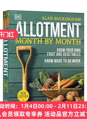 英文原版 Allotment Month By Month 按月分配种植 何时种植何种水果蔬菜 精装 英文版 进口英语原版书籍