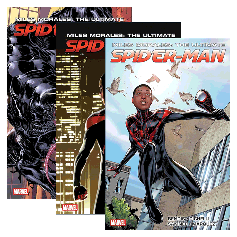 英文原版 Miles Morales Ultimate Spider-Man Ultimate Collection 迈尔斯·莫拉莱斯 终极蜘蛛侠合辑 3册 漫威漫画 进口英语书籍
