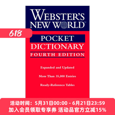 韦氏新世界 英文原版 Webster's New World Pocket Dictionary Fourth Edition 口袋英语词典 第4版 英文版 进口英语原版书籍