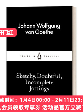 未完成的笔记 英文原版 Sketchy Doubtful Incomplete Jottings 歌德 小黑书 英文版 进口英语原版书籍