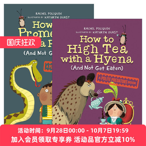 英文原版 And Not Get Eaten 且不被吃掉系列2册 Polite Predators 儿童搞笑科普 章节桥梁故事书 Rachel Poliquin 英文版 进口书