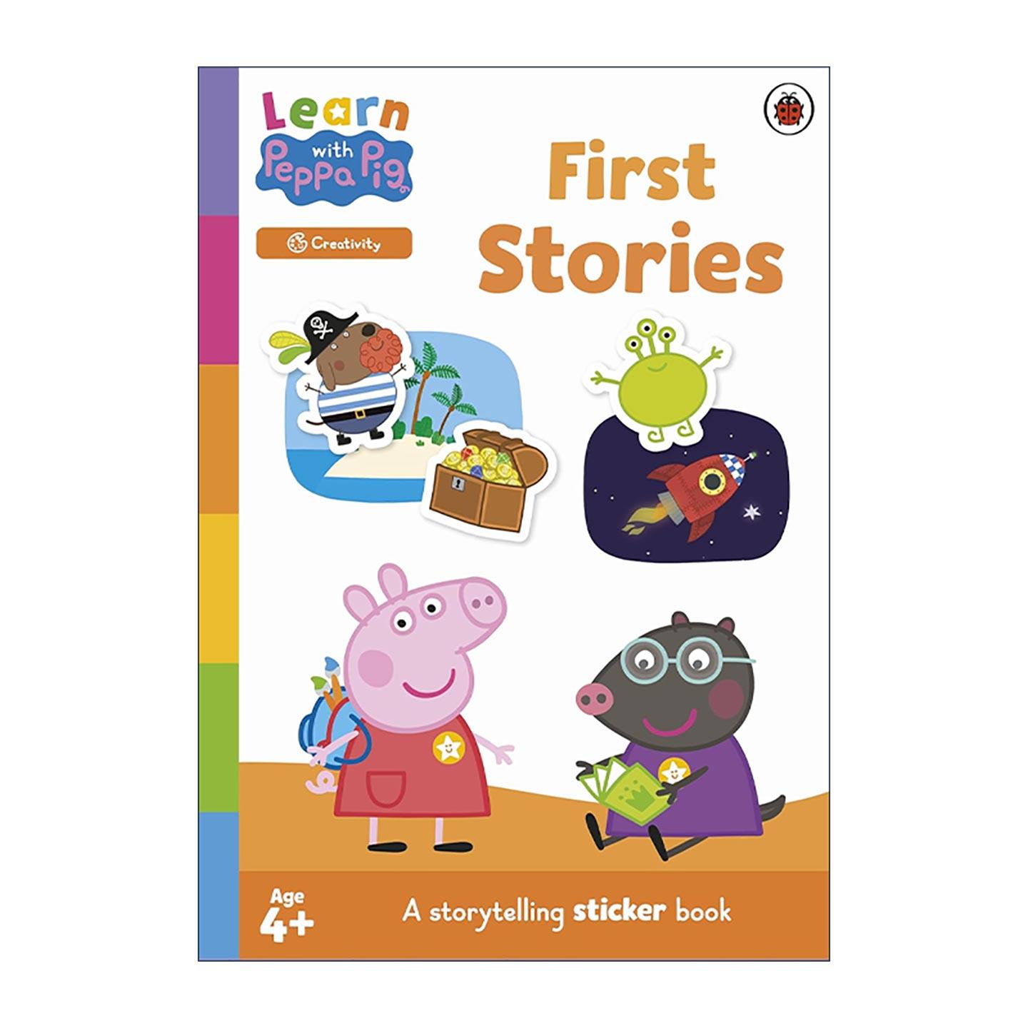 英文原版 Learn with Peppa First Stories sticker activity book 小猪佩奇 儿童讲故事启蒙贴纸活动书 英文版 进口英语原版书籍图片