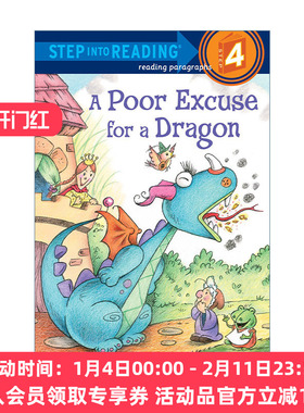 英文原版 Step Into Reading 4 Poor Excuse For a Dragon 龙的可怜借口 英文版 进口英语原版书籍