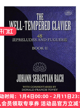 英文原版 The Well-Tempered Clavier 平均律钢琴曲集 48首序曲和赋格 卷二 巴赫 英文版 进口英语原版书籍