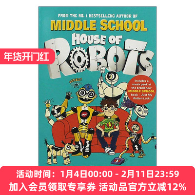 英文原版 House of Robots 机器人之家 儿童幽默科幻漫画章节书 英文版 进口英语原版书籍