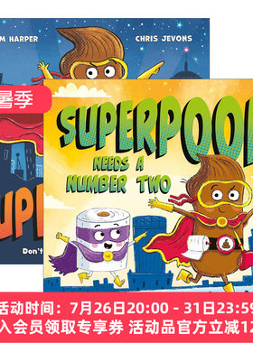 英文原版 Superpoop 大便超人系列2册 儿童幽默搞笑绘本 插画师Chris Jevons 英文版 进口英语原版书籍