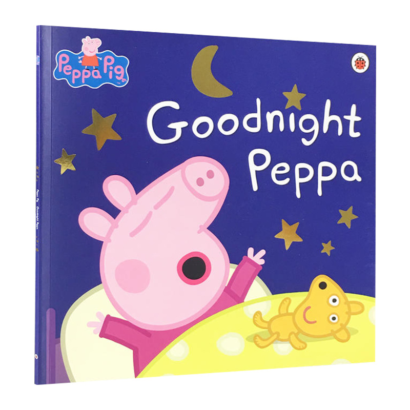 粉红猪小妹 英文原版 Peppa Pig Goodnight Peppa 小猪佩奇 晚安 平装大开本 儿童英语启蒙图画故事书 英文版进口书籍 Ladybird