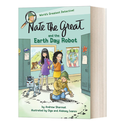 小侦探内特30 英文原版 Nate the Great and the Earth Day Robot 蓝思530L 儿童推理章节桥梁书 Andrew Sharmat 英文版 进口书籍
