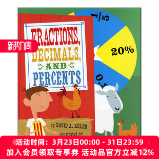and 书籍 进口英语原版 David Fractions Decimals 分数 Percents 英文版 英文原版 小数和百分比 Adler 儿童数学启蒙认知绘本