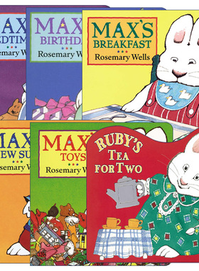 英文原版 Max and Ruby 小兔麦斯和露比系列6册 儿童启蒙认知绘本 纸板书 鹅妈妈童谣作者Rosemary Wells 英文版 进口英语原版数据