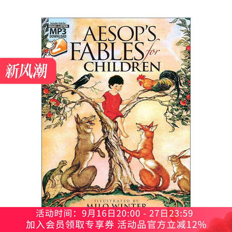 英文原版 Aesop's Fables for Children 儿童伊索寓言 含可下载MP3朗读录音 英文版 进口英语原版书籍