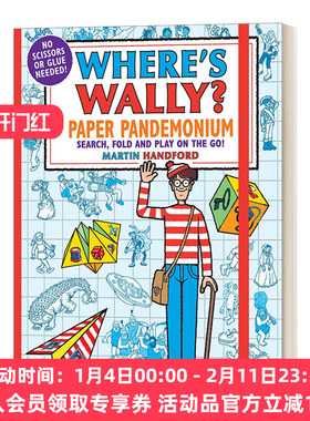 华研原版 英文原版 Where's Wally? Paper Pandemonium 沃利在哪里？趣味折纸活动书 英文版 进口英语原版书籍