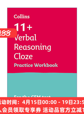 英文原版 Collins 11+ Verbal Reasoning Cloze Practice Workbook 柯林斯英国小升初CEM考试文字推理完形填空练习册 英文版 进口