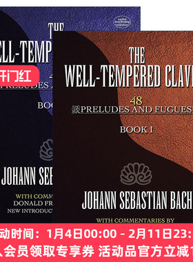 英文原版 The Well-Tempered Clavier 平均律钢琴曲集2册 48首序曲和赋格 巴赫 英文版 进口英语原版书籍