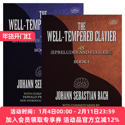 英文原版 The Well-Tempered Clavier 平均律钢琴曲集2册 48首序曲和赋格 巴赫 英文版 进口英语原版书籍