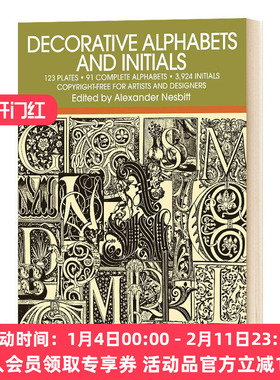 华研原版 装饰字母指南 英文原版 Decorative Alphabets and Initials 装饰字母和首字母 英文版 进口英语书籍