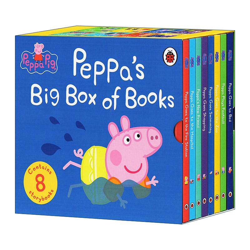 英文原版 Peppa Pig Big Box of Books 小猪佩奇八册纸板书盒子 英文版 进口英语原版书籍
