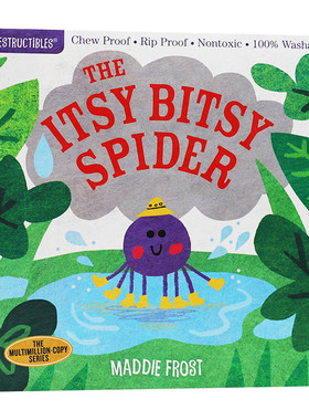 小小蜘蛛咬咬书 英文原版绘本 Indestructibles The Itsy Bitsy Spider 幼儿英语启蒙早教认知图画书 英文版进口原版书籍