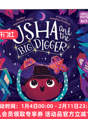英文原版 Usha and the Big Digger 讲故事学数学系列 乌莎和大挖掘机 儿童绘本 Sandhya Prabhat 英文版 进口英语原版书籍