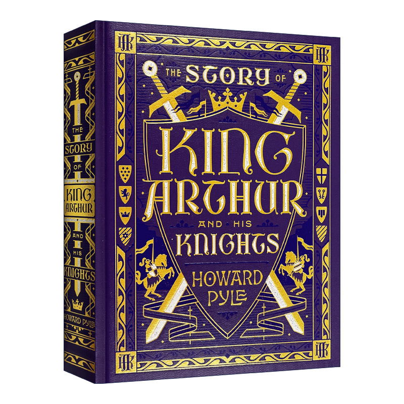 英文原版 Story of King Arthur & His Knights 亚瑟王和骑士传奇 皮革精装版 巴诺儿童经典 英文版 进口英语原版书籍