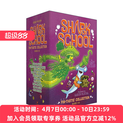 英文原版 Shark School Fin-tastic Collection Books 1-10 鲨鱼学校1-10册盒装 英文版 进口英语原版书籍