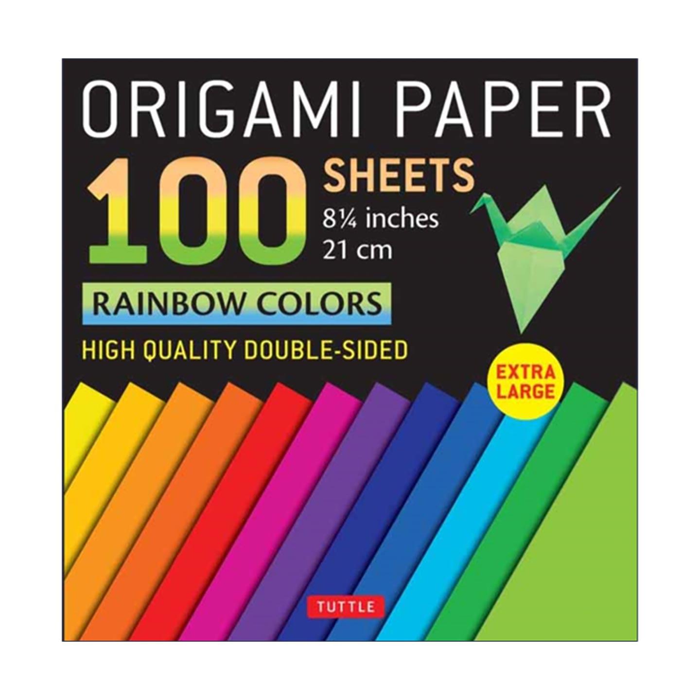 英文原版 Origami Paper 100 sheets Rainbow Colors 8 1/4" 21 cm 彩虹颜色双面折纸100张 Tuttle Publishing 进口英语原版书籍