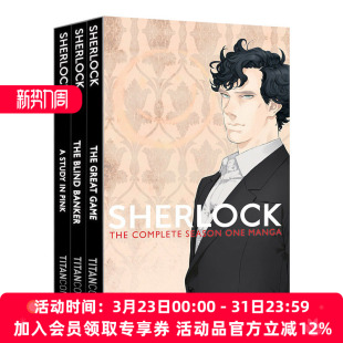 Series Set 英文原版 Sherlock 致命游戏BBC英剧 夏洛克福尔摩斯系列3册盒装 银行家 漫画小说版 研究 血字 Boxed 英文版 盲目