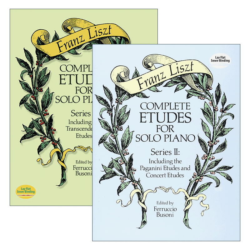英文原版 Complete Etudes for Solo Piano 弗朗茨·李斯特完整钢琴独奏练习曲2册 Franz Liszt 英文版 进口英语原版书籍