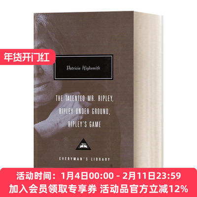 英文原版 The Talented Mr. Ripley  Ripley Under Ground  Ripley's Game 天才雷普利 冒牌人生 人人图书馆当代经典系列 进口书