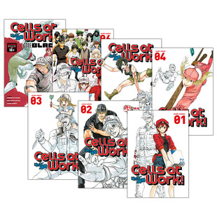 7册 书籍 Cells 进口英语原版 英文版 漫画 工作细胞1 Work 英文原版 华研原版