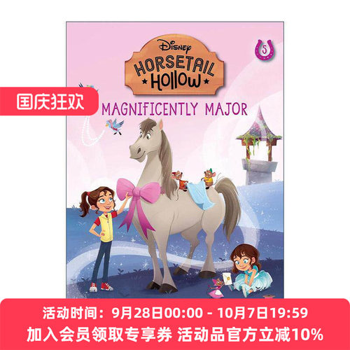 英文原版 Disneys Horsetail Hollow 05 Magnificently Major Princess Cinderellas Horse 迪士尼马尾谷冒险记5 华丽的梅杰 进口