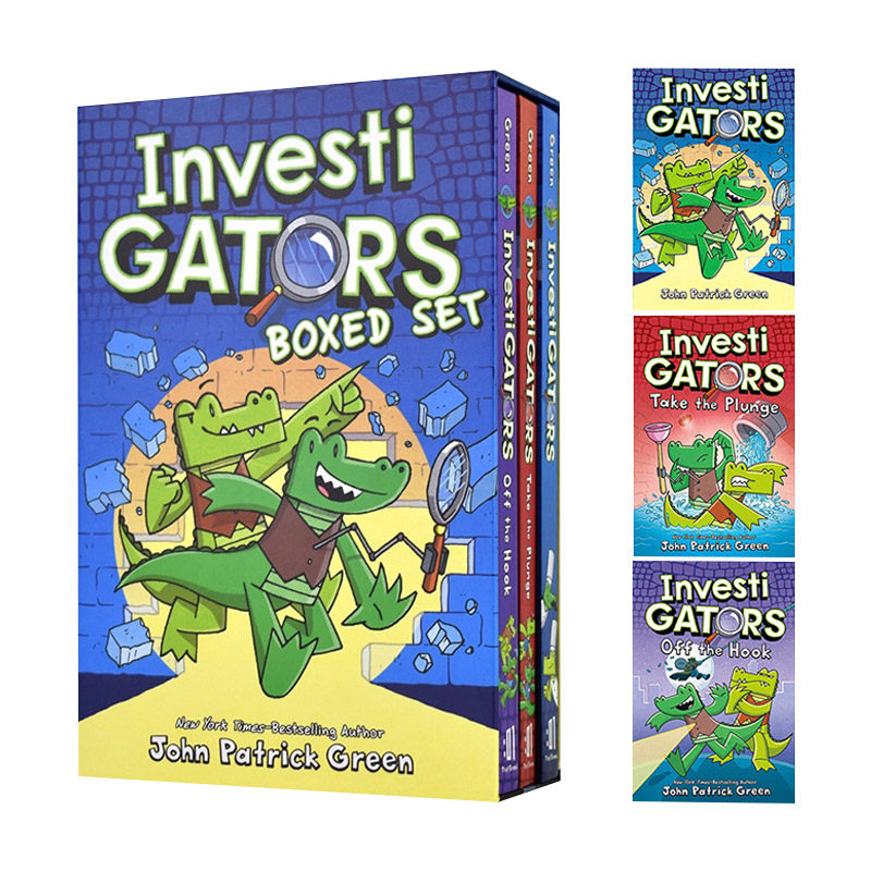 鳄鱼侦查员1-3盒装 精装 英文原版 Investigators 1-3 Boxed Set 爆笑漫画故事书 中小学英语课外阅读 英文版 进口英语原版书籍