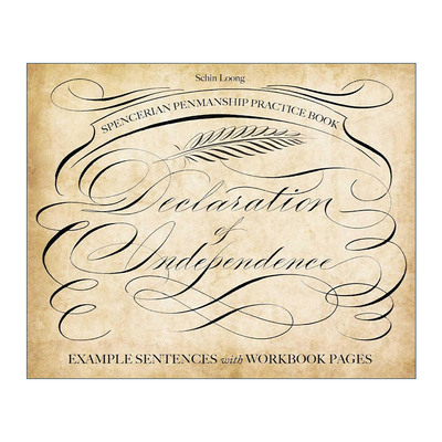 英文原版 斯宾塞书法练习册 独立宣言 Spencerian Penmanship Practice Book 英文版 进口英语原版书籍