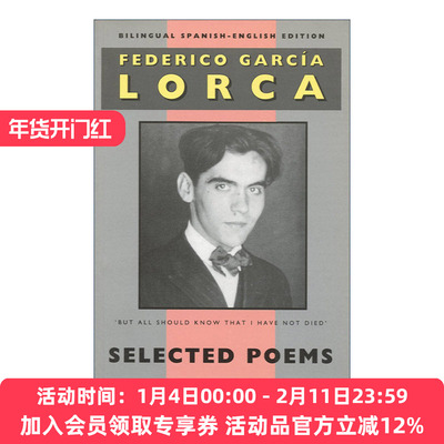 洛尔迦诗选 英文原版 Lorca Selected Poems 英西双语对照 西班牙语诗歌 英文版 进口英语原版书籍