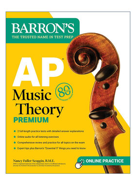英文原版 AP Music Theory Premium 2 Practice Tests + Comprehensive Review + Online Audio 巴朗AP音乐理论高级版 英文版