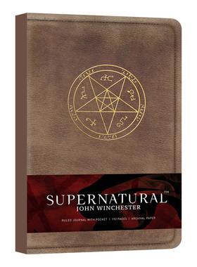 英文原版 Supernatural 邪恶力量 John Winchester 皮革横线笔记本 英文版 进口英语原版书籍