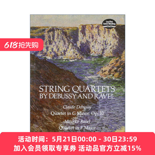 英文原版 String Quartets by Debussy and Ravel 德彪西与拉威尔弦乐四重奏 G小调 F大调 英文版 进口英语原版书籍