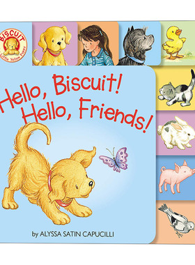 你好小饼干狗 英文原版 Hello Biscuit Friends Tabbed Board Book 你好朋友 大开本异形纸板书 启蒙认知绘本 进口英语书籍