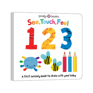 纸板书 书籍 Touch 进口英语原版 英文版 绘本 数字学习 123 Feel See 英文原版
