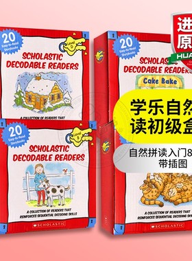 学乐自然拼读初级盒装 英文原版教材 Scholastic Decodable Readers Box Set Level A-D 常青藤爸爸推荐 英文版儿童英语分级读物
