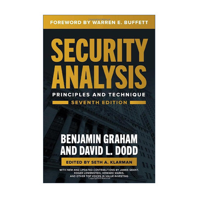 证券分析 第7版 巴菲特前言 英文原版 Security Analysis 华尔街教父 价值投资理论奠基人本杰明格雷厄姆 英文版进口英语原版书籍