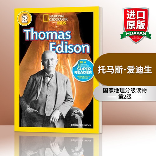 英文原版 National Geographic Kids Readers L2 Thomas Edison 国家地理分级读物第2级 托马斯爱迪生 英文版 进口英语原版书籍