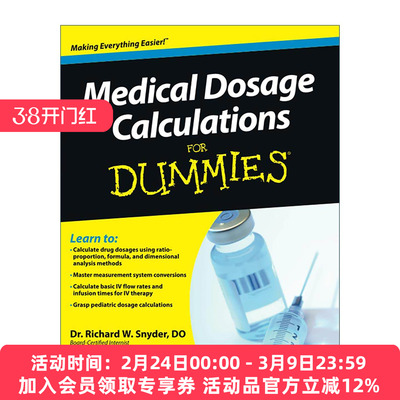 英文原版 Medical Dosage Calculations for Dummies 医药剂量计算达人迷 英文版 进口英语原版书籍