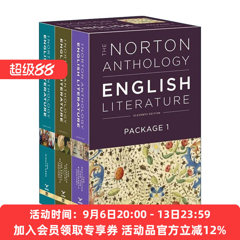 英文原版 The Norton Anthology of English Literature 诺顿英国文学精选集 第11版 3册套装1 从中世纪到十八世纪 英文版